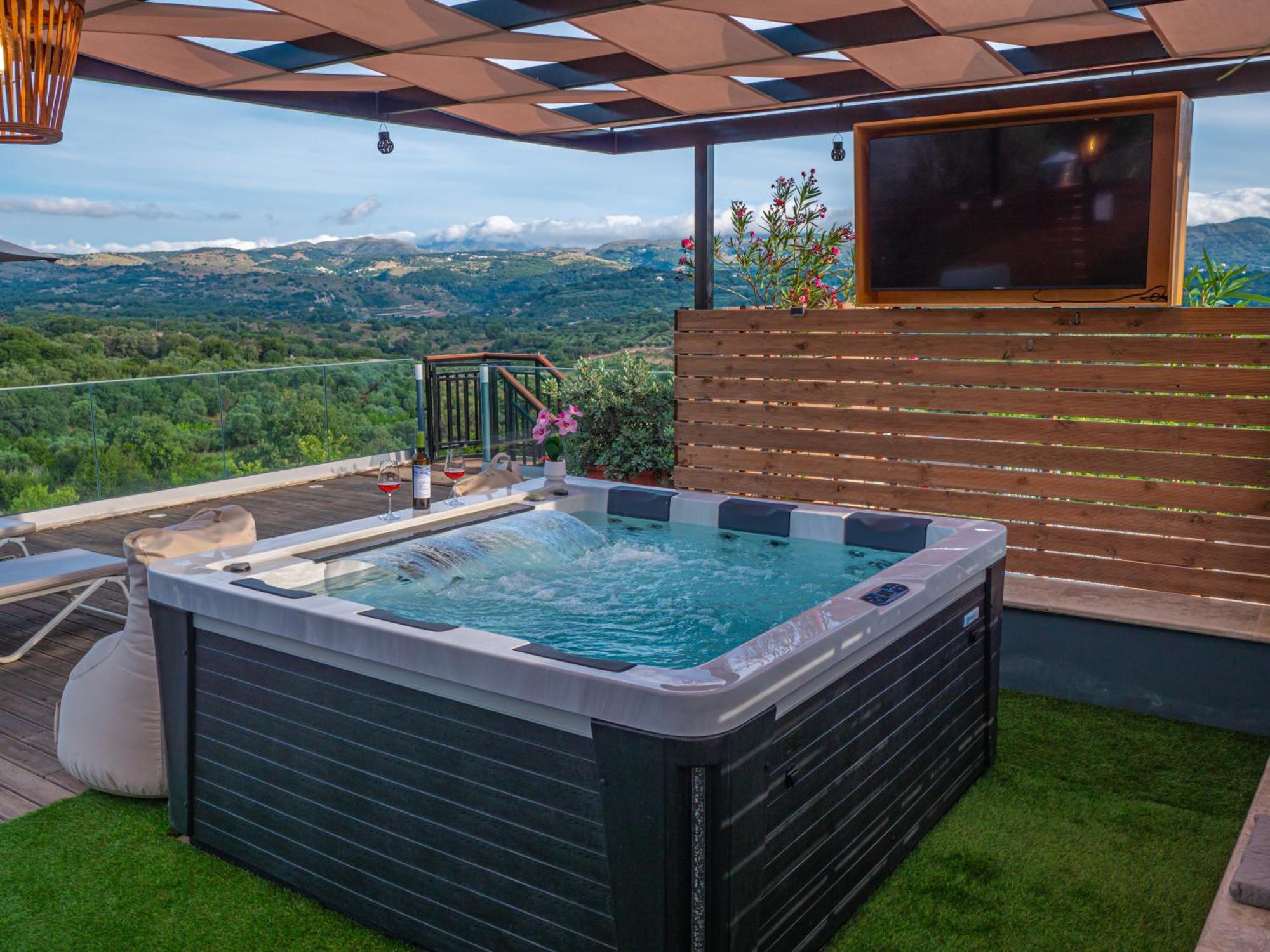 Villa Paris With Rooftop & Jacuzzi Kato Valsamoneron Ngoại thất bức ảnh